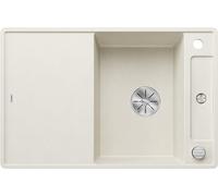 BLANCO AXIA III 45 S-F, Silgranit bianco morbido, tipo di montaggio: a filo, reversibile, con tagliere in legno, 45 armadi, grande bacino, superficie facile da pulire