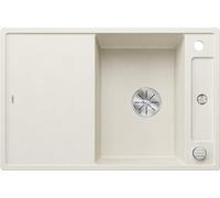 BLANCO AXIA III 45 S, Silgranit, bianco morbido, tipo di montaggio: montaggio dall'alto, reversibile, con tagliere in legno, 45 pezzi, tagliere scorrevole, vassoio multifunzione a tracolla