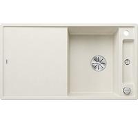 BLANCO AXIA III 5 S, Silgranit, bianco morbido, tipo di montaggio: montaggio dall'alto, reversibile, con tagliere in legno, 50, tagliere scorrevole, vassoio multifunzione a tracolla