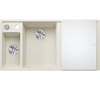 BLANCO AXIA III 6 S-F | Lavello in granito in silgranito bianco morbido | Tipo di montaggio: a filo | bacino principale sinistro | con tagliere in vetro | per ripiani larghi 60 cm | Superficie facile
