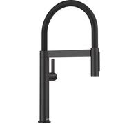 BLANCO CULINA-S II Mini | Rubinetto da cucina in nero opaco | alta pressione | con tubo estraibile | cambio di getto trasparente in doccia | cartuccia in ceramica | qualità garantita dell'acqua e