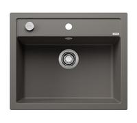 BLANCO Dalago 6 | Lavello in granito grigio vulcanico | Tipo di montaggio: montaggio superiore | per sottolavelli larghi 60 cm | Grande volume del bacino per un uso ottimale | Superficie facile da
