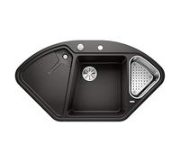 BLANCO DELTA II | Lavello in granito nero | Tipo di montaggio: montaggio superiore | bacino principale sinistro | per sottolavelli larghi 80 cm | lavello angolare | disposizione ergonomica dall'area