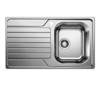 PRONTA CONSEGNA - Blanco Lavello una vasca con gocciolatoio sx DINAS 45 S 1328102 in acciaio inox da 86x50 cm - Sopratop