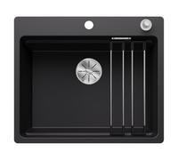BLANCO ETAGON 6-F | Lavello in granito nero | Tipo di montaggio: a filo | per armadi di base larghi 60 cm | Concetto di sistema ben studiato con guide ETAGON versatili