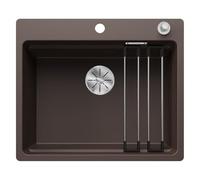BLANCO ETAGON 6-F, SILGRANIT Cafe, Tipo di montaggio: a filo di superficie, con interruttore di scarico, con accessori, armadietto da 60, concetto di sistema ben studiato con guide ETAGON versatili