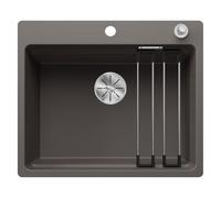 BLANCO ETAGON 6-F, SILGRANIT grigio vulcanico, tipo di montaggio: a filo di superficie, con interruttore di scarico, con accessori, mobile 60, concetto di sistema ben studiato con guide ETAGON