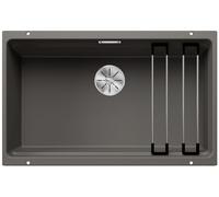 BLANCO ETAGON 700-U | Lavello in granito grigio vulcanico | Tipo di montaggio: sottostruttura | per sottolavelli larghi 80 cm | Concetto di sistema congegnato con guide ETAGON versatili
