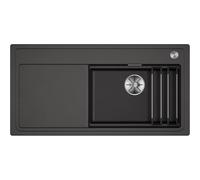 BLANCO ETAGON XL 6S - Lavello in granito in SILGRANIT grigio roccia, tipo di montaggio: incasso dall'alto, per mobili da 60 cm di larghezza, concetto di sistema con guide ETAGON versatili, 100 x 51 x