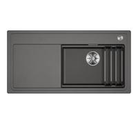 BLANCO ETAGON XL 6S - Lavello in granito in SILGRANIT grigio vulcanico, tipo di montaggio: incasso dall'alto, per mobili da 60 cm di larghezza, concetto di sistema con guide ETAGON versatili, 100 x 51