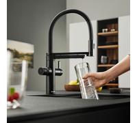 Blanco Evol-S Pro rubinetto da cucina, per sistema di acqua calda e di filtraggio, estraibile, orientabile, 526629, Evol-S Pro nero opaco [Rubinetteria da Cucina > Rubinetti da Cucina con Trattamento 