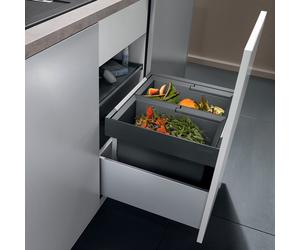 Blanco Flexon II sistema separazione rifiuti, per mobile da 50 cm, 521469, 50/2 Flexon II nero/antracite [Portarifiuti > Portarifiuti]