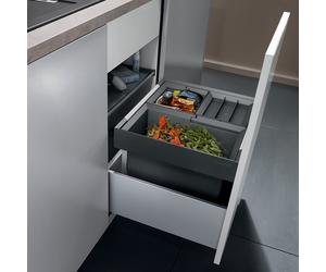 Blanco Flexon II sistema separazione rifiuti, per mobile da 50 cm, 521470, 50/3 Flexon II nero/antracite [Portarifiuti > Portarifiuti]