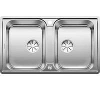 Blanco IN Lavello due vasche CLASSIMO 8-IF 1525331 in acciaio inox da 86x50 cm - Sopratop/Filotop