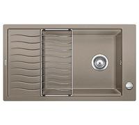 Blanco IN Lavello una vasca con gocciolatoio ELON XL 8 S 1520491 finitura tartufo da 86x50 cm - Sopratop