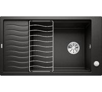 Blanco IN Lavello una vasca con gocciolatoio ELON XL 8 S 1525885 finitura nero da 86x50 cm - Sopratop