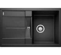 Blanco IN Lavello una vasca con gocciolatoio METRA 45 S 1525915 finitura nero da 78x50 cm - Sopratop