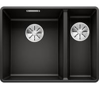 Blanco IN Lavello una vasca SX con vaschetta SUBLINE 340/160-F 1525984 finitura nero da 55.2x42.7 cm - Filotop