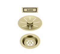 Blanco set di scarico e troppopieno per lavabo singolo, 203476, Universal satin gold [Accessori > per Lavelli Cucina]
