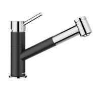 BLANCO KANO-S Vario | Rubinetto da cucina in antracite/cromato | alta pressione | con tubo estraibile | prevenzione del riflusso | cartuccia in ceramica | con doccetta regolabile per un forte getto