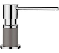 BLANCO Lato, dispenser per detersivi, grigio vulcanico, cromato, adatto a tutti i rubinetti da cucina BLANCO, comodo da riempire dall'alto, dispenser per sapone, foro da 35 mm, capacità bottiglia da
