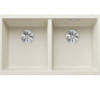 Blanco Lavello a due vasche SUBLINE 350/350-U Total Black 2527164 finitura soft white da 75x46 cm - Sottotop