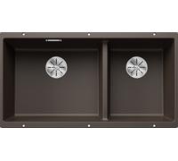 Blanco Lavello a due vasche SUBLINE 480/320-U Platinum 5523593 finitura caffè da 85x46 cm - Sottotop