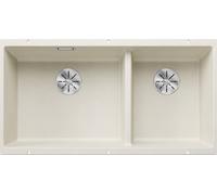 Blanco Lavello a due vasche SUBLINE 480/320-U Satin Gold 3527168 finitura soft white da 85x46 cm - Sottotop