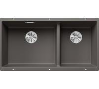 Blanco Lavello a due vasche SUBLINE 480/320-U Satin Gold 3527351 finitura grigio vulcano da 85x46 cm - Sottotop