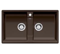 Blanco Lavello due vasche LEGRA 9 1526683 finitura caffè da 86x50 cm - Sopratop
