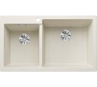 Blanco Lavello due vasche PLEON 9 1527142 finitura soft white da 86x50 cm - Sopratop