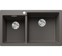 Blanco Lavello due vasche PLEON 9 1527325 finitura grigio vulcano da 86x50 cm - Sopratop