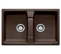 Blanco Lavello due vasche SONA 8 1535063 finitura caffè da 78x50 cm - Sopratop