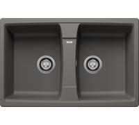 Blanco Lavello due vasche SONA 8 1557280 finitura grigio vulcano da 78x50 cm - Sopratop