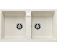 Blanco Lavello due vasche SONA 9 1547210 finitura soft white da 86x50 cm - Sopratop