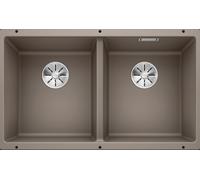 Blanco Lavello due vasche SUBLINE 350/350-U 1518598 finitura tartufo da 75.5x46 cm - Sottotop
