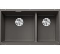Blanco Lavello due vasche SUBLINE 430/270-U 1527350 finitura grigio vulcano da 75.5x46 cm - Sottotop - PROMOZIONE ATTIVA FINO AL 10/09