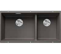 Blanco Lavello due vasche SUBLINE 480/320-U 1527351 finitura grigio vulcano da 85.5x46 cm - Sottotop