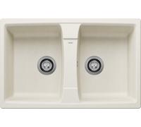 Blanco Lavello due vasche ZIA 8 1537097 finitura soft white da 78x50 cm - Sopratop