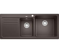 Blanco Lavello una vasca con gocciolatoio sx NAYA 8 S 1525786 finitura caffè da 116x50 cm - Sopratop