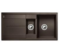 Blanco Lavello una vasca con vaschetta e gocciolatoio METRA 6 S 1515046 finitura caffè da 100x50 cm - Sopratop