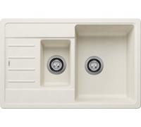 Blanco Lavello una vasca con vaschetta e gocciolatoio METRA 6 S Compact 1527114 finitura soft white da 78x50 cm - Sopratop