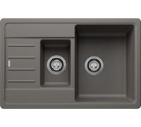 Blanco Lavello una vasca con vaschetta e gocciolatoio METRA 6 S Compact 1527297 finitura grigio vulcano da 78x50 cm - Sopratop