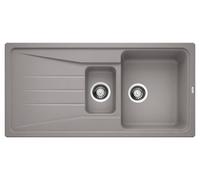 Blanco Lavello una vasca con vaschetta e gocciolatoio SONA 6 S 1519854 finitura alumetallic da 100x50 cm - Sopratop