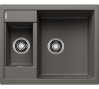 Blanco Lavello una vasca con vaschetta METRA 6 1527296 finitura grigio vulcano da 61.5x50 cm - Sopratop