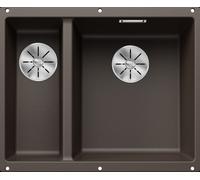 Blanco Lavello una vasca DX con vaschetta SUBLINE 340/160-U 1520410 finitura caffè da 55.5x46 cm - Sottotop