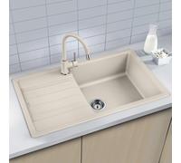 PRONTA CONSEGNA - Blanco Lavello una vasca con gocciolatoio LEGRA XL 6 S 1527091 finitura soft white da 86x50 cm - Sopratop