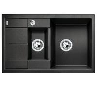 Blanco, METRA 6 S Compact - Lavello rettangolare in granito per basi di lavello con larghezza di 60 cm - SILGRANIT - Piccolo gocciolatoio con piletta di scarico - Grigio - 513473