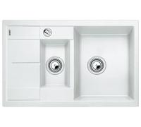 BLANCO METRA 6 S Compact - Lavello rettangolare in granito per basi di lavello con larghezza di 60 cm - SILGRANIT - Piccolo gocciolatoio con vaschetta aggiuntiva - Bianco - 513468