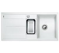 BLANCO METRA 6 S - Lavello rettangolare in granito per basi di lavello con larghezza di 60 cm -Vasca in acciaio inox con vaschetta supplementare - SILGRANIT - Bianco - 513046